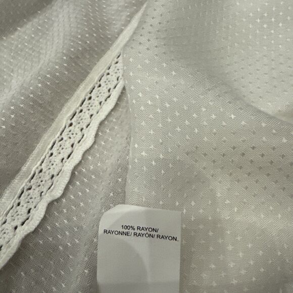 Lucky Brand Sz Large novelty Blouse Tank Top Embroidered Edwardian Babydoll New - Picture 8 of 8